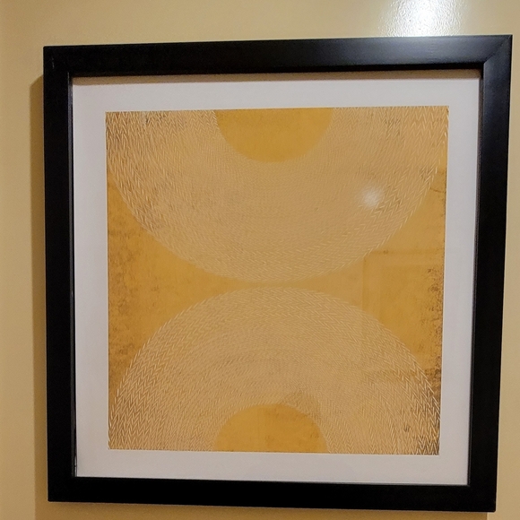 Abstract Yellow Art in Black Frame - Picture 2 of 5